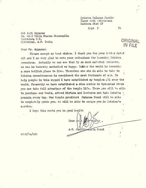 File:740907 - Letter to Mr Apparao.JPG