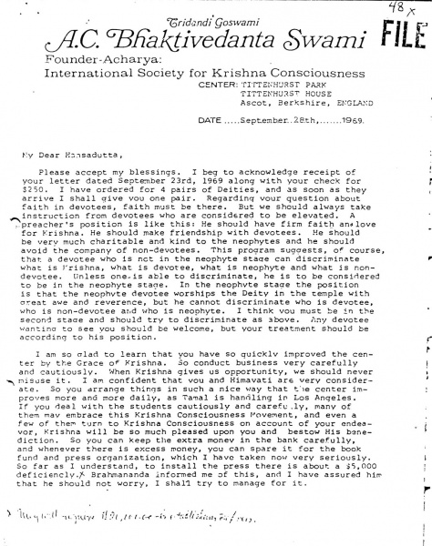 File:690928 - Letter to Hansadutta 1.JPG