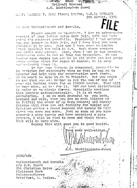 File:710809 - Letter to Vaikunthanath and Saradia.JPG
