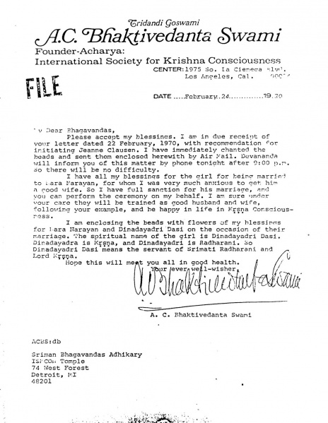 File:700224 - Letter to Bhagavandas.JPG
