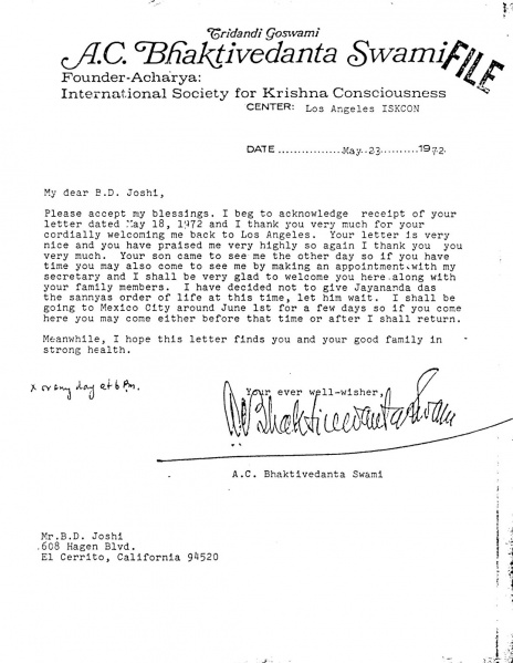 File:720523 - Letter to B D Joshi.JPG