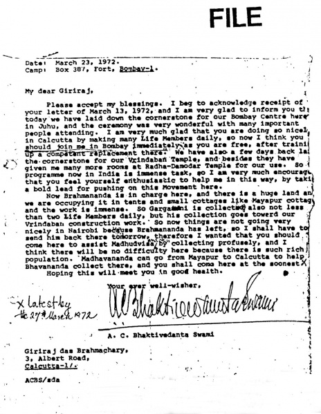 File:720323 - Letter to Giriraj.JPG