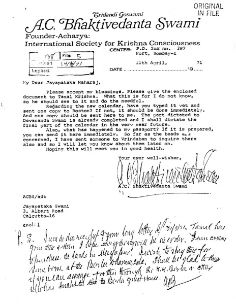 File:710411 - Letter to Jayapataka.JPG