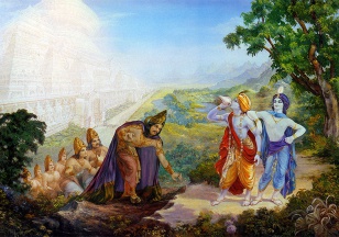 Krsna and Balarama summon Yamaraja