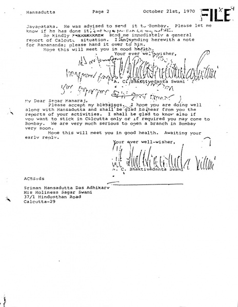 File:701021 - Letter to Hansadutta Himavati Sagar Maharaj 2.JPG