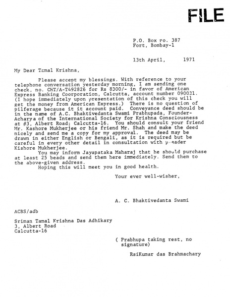 File:710413 - Letter to Tamal Krishna.JPG