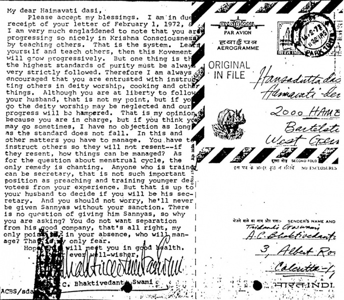 File:720214 - Letter to Hansadutta and Haimavati 2.JPG
