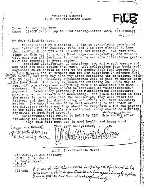 File:720119 - Letter to Ksirodakasayee.JPG