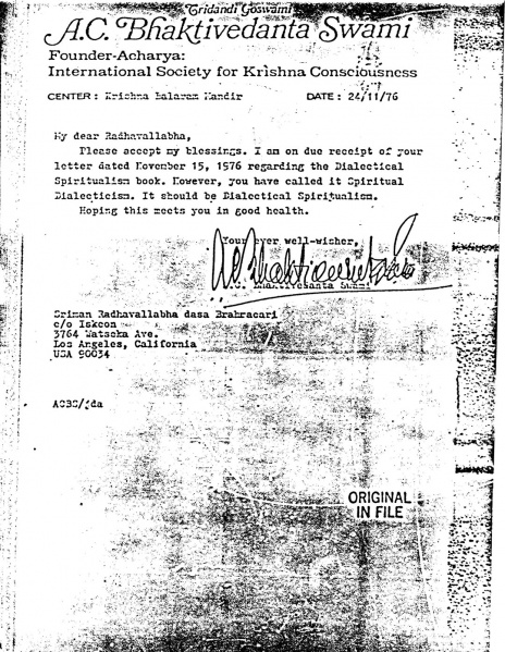 File:761124 - Letter to Radhavallabha.JPG