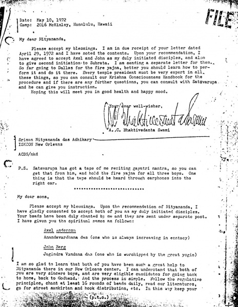 File:720510 - Letter to Nityananda Anandavardhana and Yogindra Vardanana 1.jpg